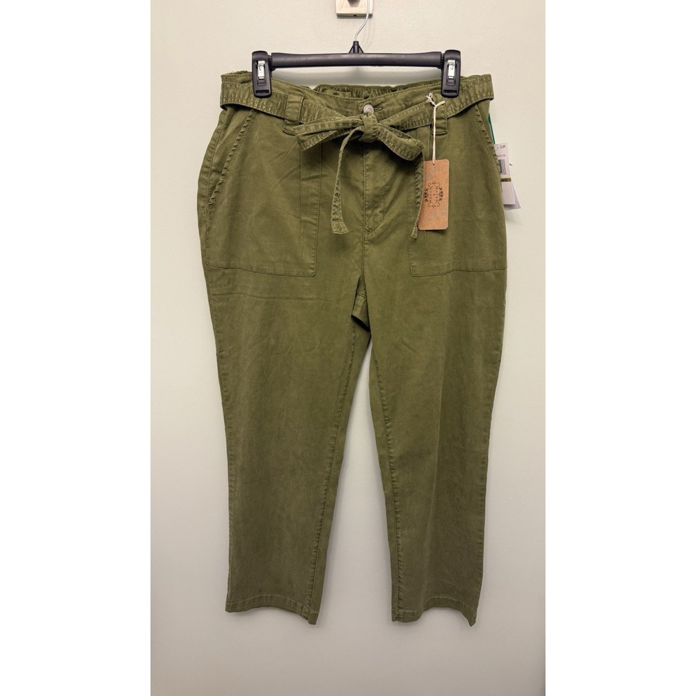 Mason & Belle Pants Women's 14/32 Olive‎ Green Harper Straight Army Stitch Fix